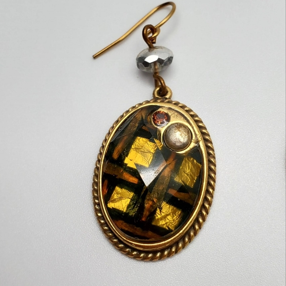 Chico's French Wire Back Pierced Multi Colored Oval Earrings - Picture 6 of 6